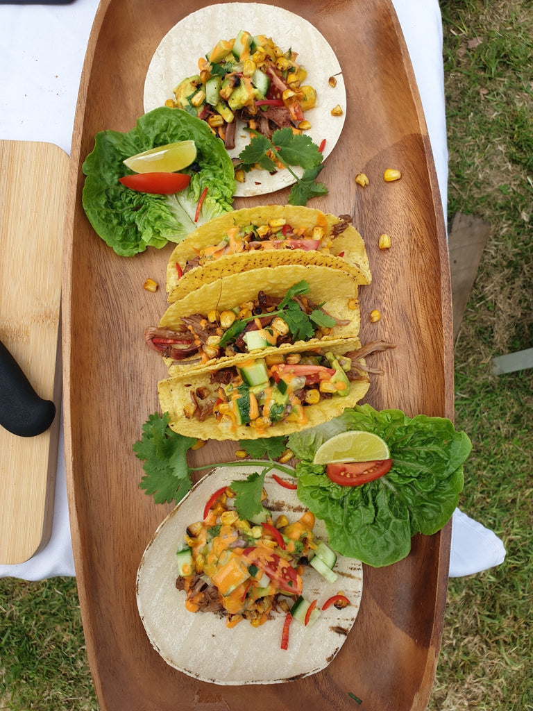 Pulled Lamb Tacos with Avo & Mango Salsa - SmokeyQ